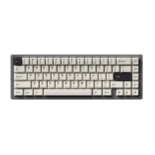 Black and white keycaps for Cherry MX mechanical keyboards.