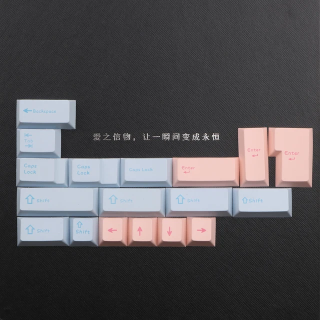 Minimal blue pink keycaps