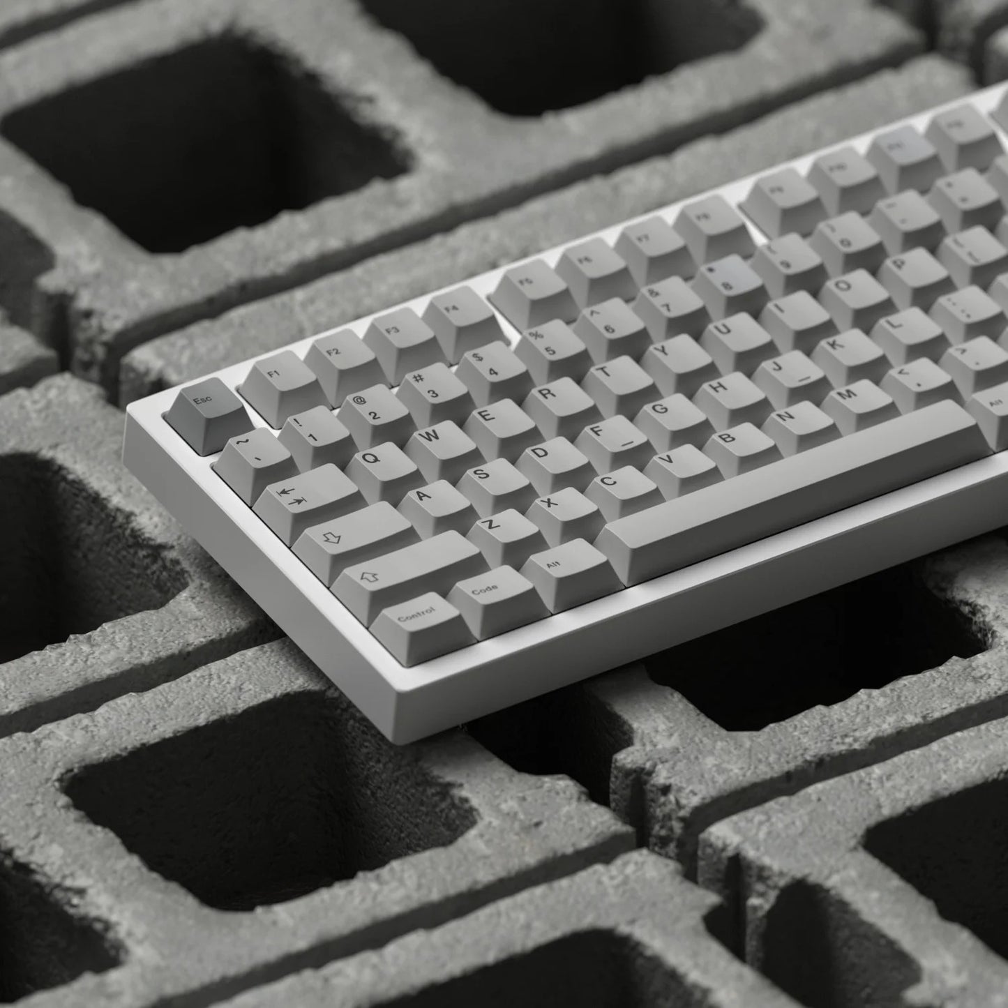 Minimalist Grey Cement Keycaps